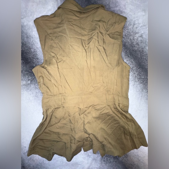 NWOT Express Brown Khaki Utility Sleeveless Top Shirt Blouse‎ L **NO BELT (A1) - Picture 5 of 8